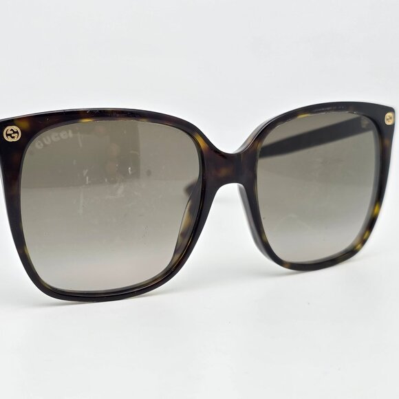 Gucci GG0022S 003 Dark Havana Frame Grey Gradient Lens Square Sunglasses w/ Case - Picture 7 of 16